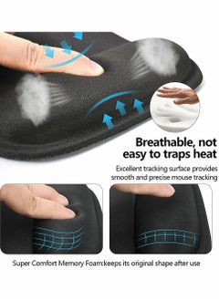 Excefore Ergonomic Mouse Pad with Wrist Support Gel Mouse Pad with Wrist Rest, Comfortable Computer Mouse Pad for Laptop, Pain Relief Mousepad with Non-slip PU Base for Office and Home (9.8 x 7.8 in, Black)  - Image 4