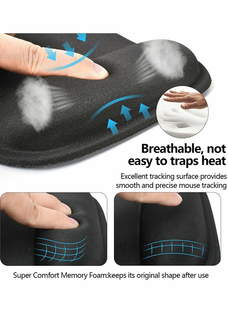 Excefore - Ergonomic Mouse Pad with Wrist Support Gel Mouse Pad with Wrist Rest, Comfortable Computer Mouse Pad for Laptop, Pain Relief Mousepad with Non-slip PU Base for Office and Home (9.8 x 7.8 in, Black) - Image 1