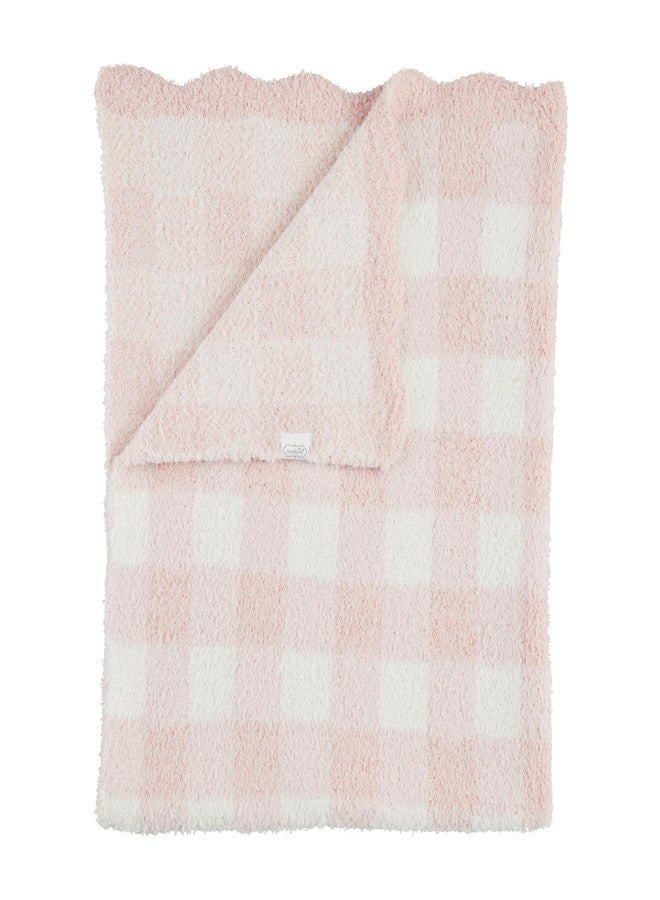Mud Pie Children's Pink Gingham Chenille Blanket - Image 1