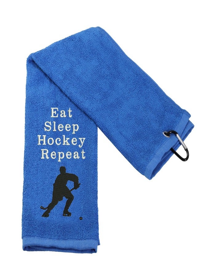 PXTIDY Hockey Towels Gift Team Skate Towels Eat Sleep Hockey Repeat Sport Towel with Clip for Ice Hockey Lover Hockey Coach(Sport) - Image 1