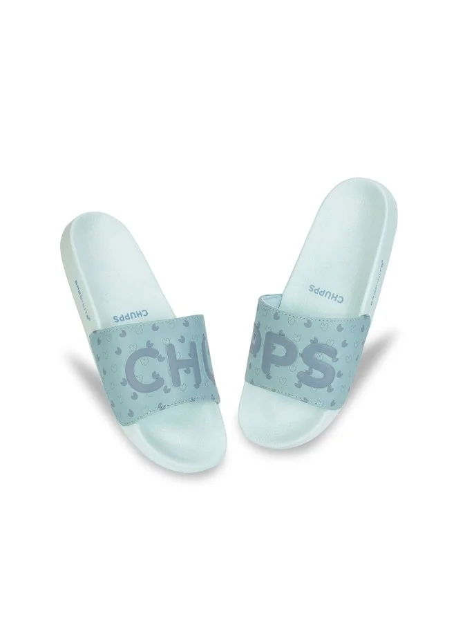 تشيبس Light Blue Casual Sliders for Women