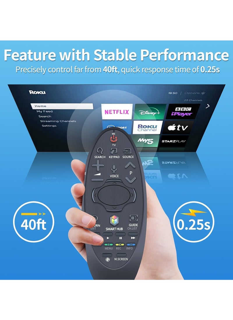 BURAQ - BN59-01185B BN59-01185G RMCTPH1AP1 Replacement Remote Control with Voice TouchPad for Samsung LCD LED Smart TV UN40HU6950F UN40HU7000F UN40HU6900F UN50HU6900F UN55HU6950F UN55HU7200F UN55HU7250F - Image 1