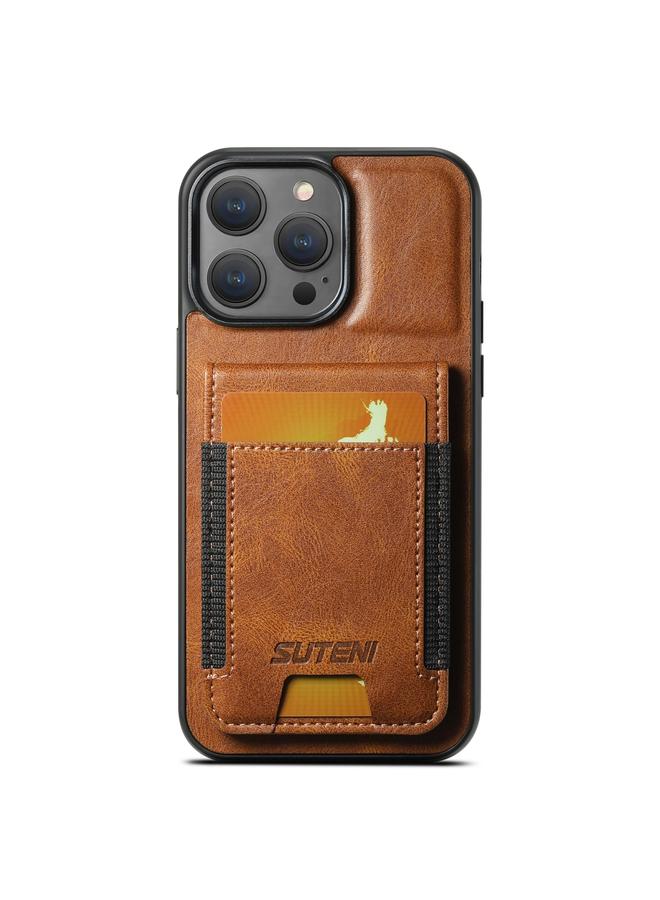 Suteni Case For iPhone 15 Pro H03 Oil Wax Leather Wallet Stand Back Phone Case - Image 1