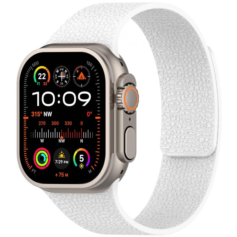 Adjustable Silicone Sport Strap Smartwatch Band Compatible with Apple Watch 38 40 41 42 44 45 49mm with Fit Replacement Strap in White - Image 1