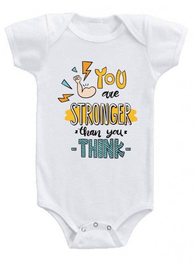 American Apple Printed Romper Dress Baby Sleep Suit For Baby Boys and Girls Printed Vacation Gift Rompers T-Shirt (3-6 Months, You Are Stronger Than U Think) - Image 1