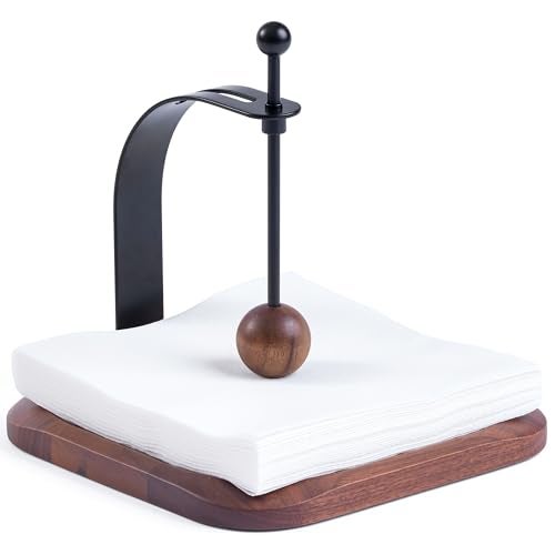 Celestree North American Black Walnut Napkin Holder Duty Solid Wood Tabletop Organizer Fits 5-7" Napkins Perfect for Table, Office, Restaurant, Home Decor Outdoor Use, Warm Gift Idea - Image 1