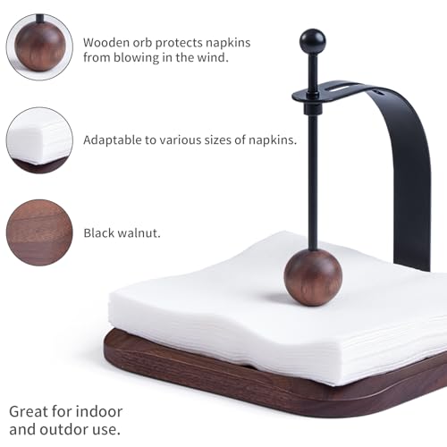 Celestree North American Black Walnut Napkin Holder Duty Solid Wood Tabletop Organizer Fits 5-7" Napkins Perfect for Table, Office, Restaurant, Home Decor Outdoor Use, Warm Gift Idea - Image 3