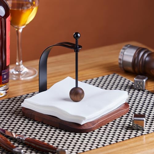 Celestree North American Black Walnut Napkin Holder Duty Solid Wood Tabletop Organizer Fits 5-7" Napkins Perfect for Table, Office, Restaurant, Home Decor Outdoor Use, Warm Gift Idea - Image 5