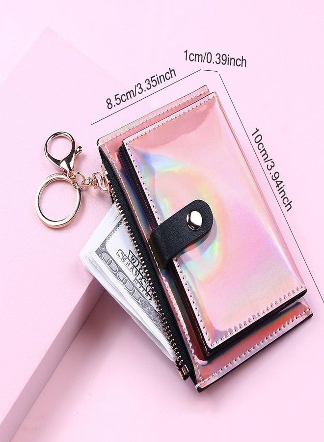 MOCA Womens Girls Wallet Card Holder Coin Cash Purse Compact MIni Wallet with 6 Card Slots, Coin Pocket, 3 Cash Compartments, Snap Button & Lobster Clasp, for Teens & Girls (Pink) - Image 5