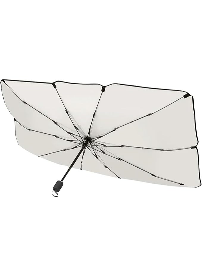 Alayjah Premium Car Sun Shade Umbrella Foldable Front Windshield Sunshade for UV and Heat Protection Protects Luxury Cars from Summer Heat Free Fast Delivery 140x80cm 10300020 - Image 1