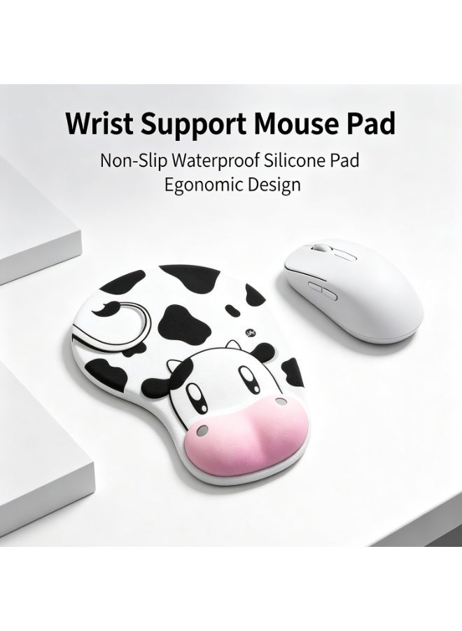 Anti-Slip Cute Cow Mouse Pad ,Gaming Laptop Mouse Pad Gaming Mouse Pad Big Desk Pads Pc Keyboard Non-Slip Super Rubber Table Mat Mouse Pads Edges Design For Mouse And Keyboard - Image 3