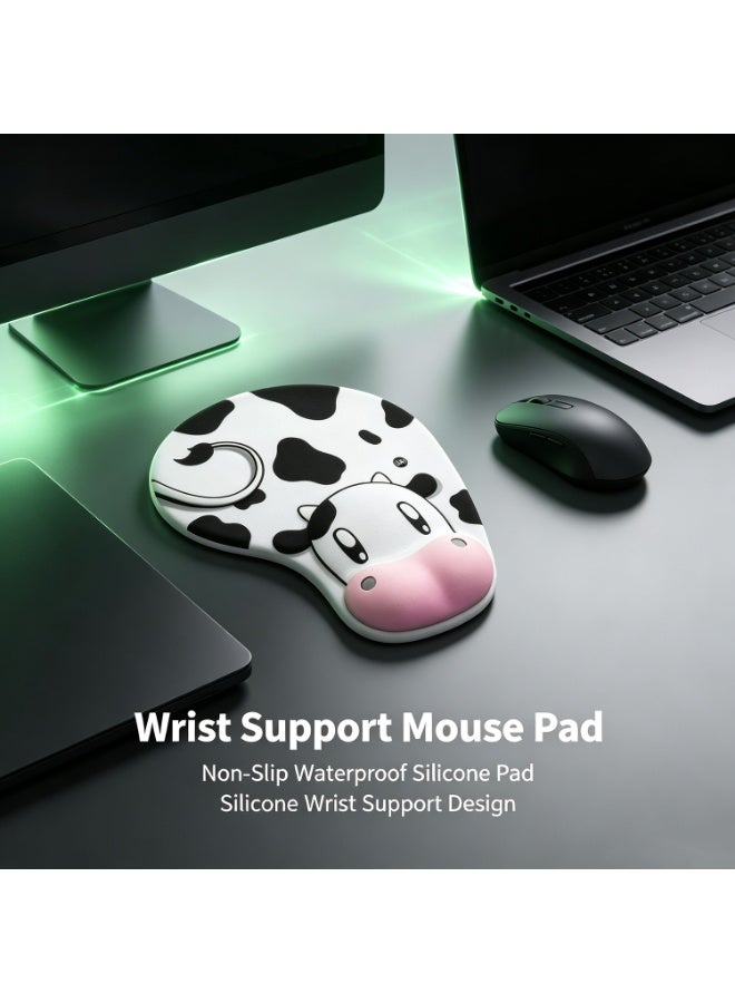 Anti-Slip Cute Cow Mouse Pad ,Gaming Laptop Mouse Pad Gaming Mouse Pad Big Desk Pads Pc Keyboard Non-Slip Super Rubber Table Mat Mouse Pads Edges Design For Mouse And Keyboard - Image 4