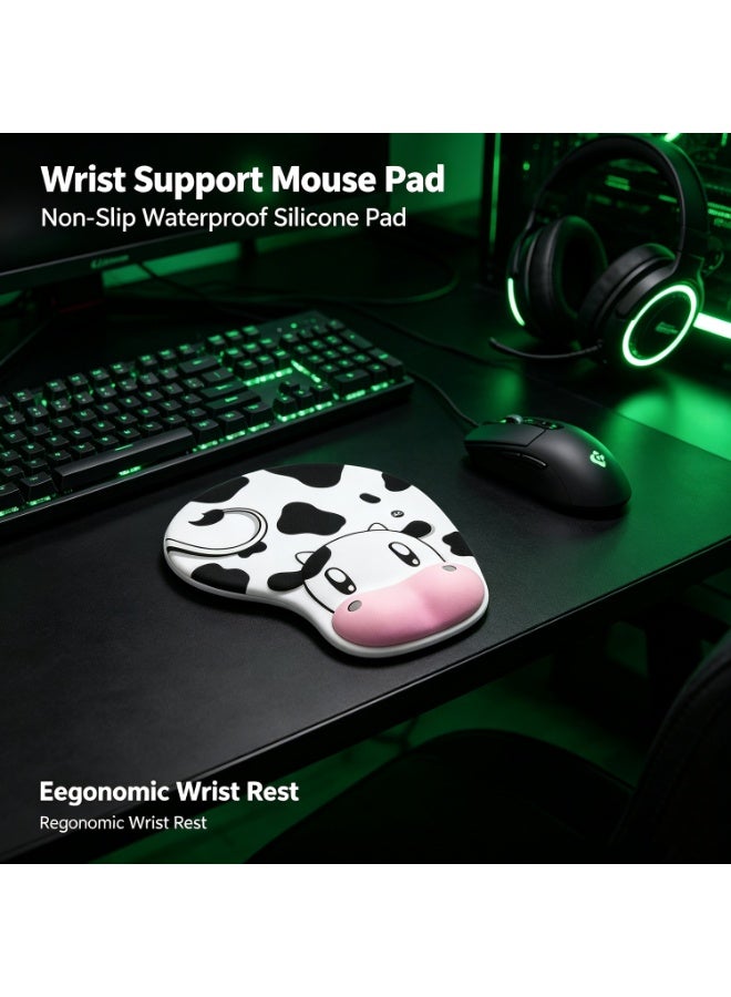 Anti-Slip Cute Cow Mouse Pad ,Gaming Laptop Mouse Pad Gaming Mouse Pad Big Desk Pads Pc Keyboard Non-Slip Super Rubber Table Mat Mouse Pads Edges Design For Mouse And Keyboard - Image 5