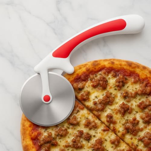 Trinanta Ventures Premium Stainless Steel Pizza Cutter with Sharp Blade & Smooth Rolling Plastic Handle, Paratha, Chapati, Slice Cutter, Kitchen Slicer for Pizza, Sandwich, Pizza Cutter for Kitchen - Image 2