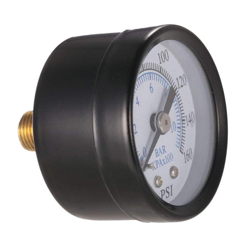 Metal Dual Pressure Gauge 0-160psi 0-10bar Npt Thread Industrial Mechanical Pressure Meter for Oil and Fluid Systems with Metal Case - Image 1
