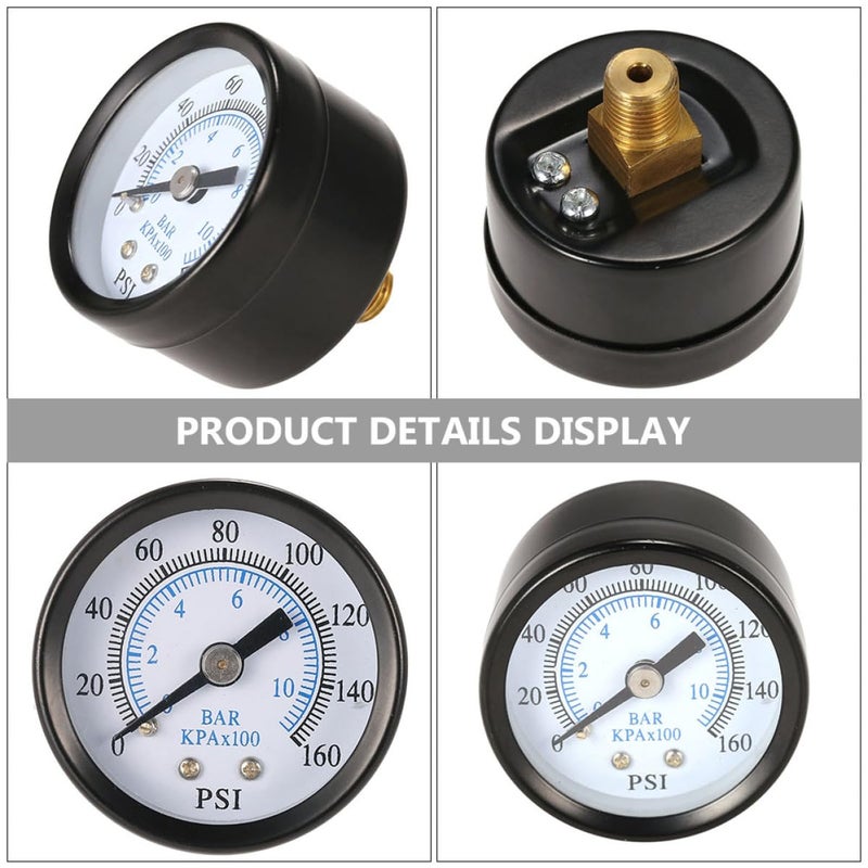 Metal Dual Pressure Gauge 0-160psi 0-10bar Npt Thread Industrial Mechanical Pressure Meter for Oil and Fluid Systems with Metal Case - Image 3
