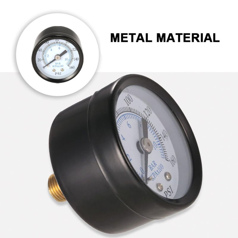 Metal Dual Pressure Gauge 0-160psi 0-10bar Npt Thread Industrial Mechanical Pressure Meter for Oil and Fluid Systems with Metal Case - Image 5