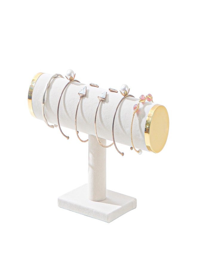 Kanwoder Bracelet Holder,T-bar Jewelry Organizer Display Stand for Girls (Beige) - Image 1