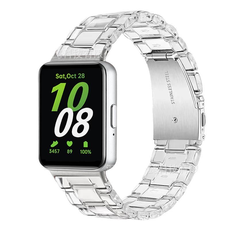 سوار ساعة ذكية متوافق باللون شفاف قابل للتعديل مع Samsung Galaxy Watch 40/41/44/45/47mm بملاءمة قابلة للتعديل وحزام بديل - Image 1
