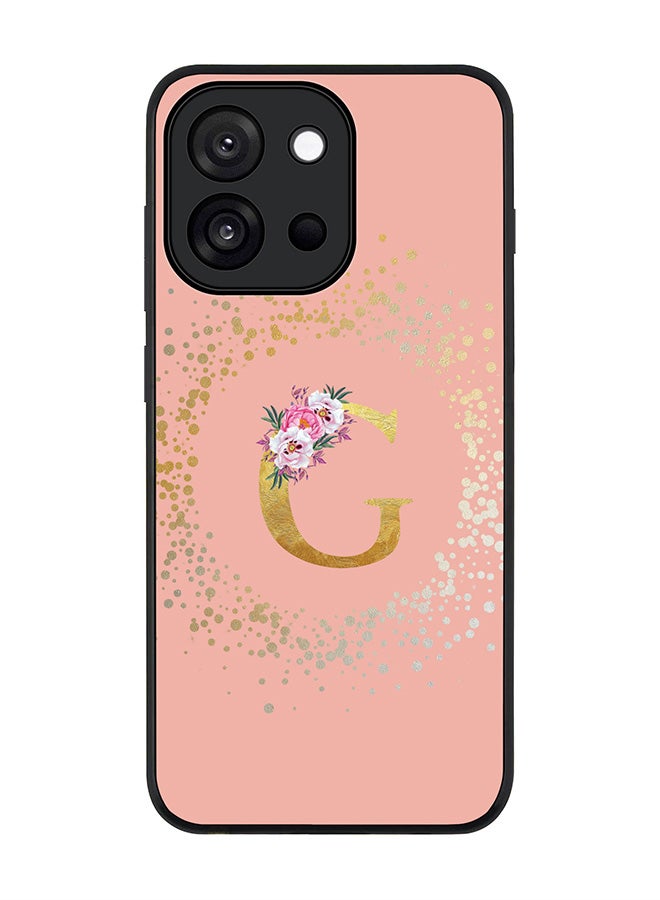 Stylizedd For OnePlus 13s / 13T Case,Slim fit Camera Protection, Shockproof Thin Phone cover  - Custom Monogram Floral - G  (Rose Pink )