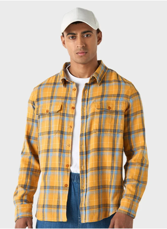 لي كوبر Regular Fit Checked Shirt