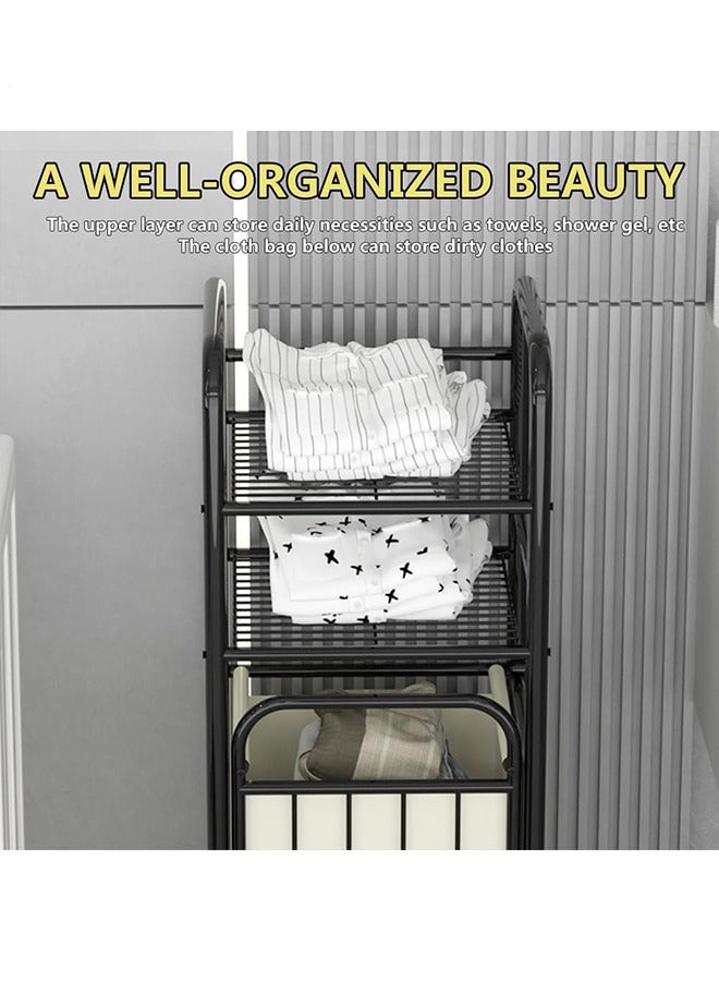 رولستيمي متعددة الوظائف الملابس القذرة سلة حقيبة المحمولة غسل سلة الغسيل تخزين الرف - Image 4