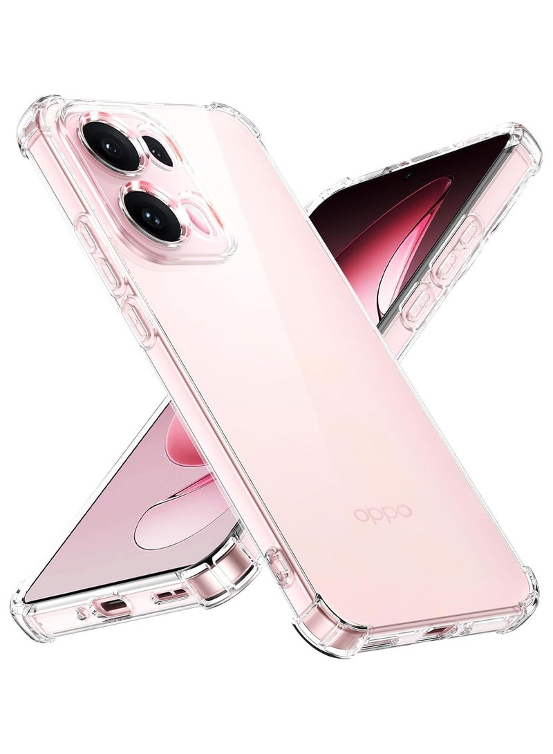 OPPO Reno 13 Pro Clear Case Cover Soft Flexible Transparent Silicone TPU Back Cover with Camera Protection and Shockproof Bumper for OPPO Reno 13 Pro Clear Case Reno 13 Pro Clear - Image 1