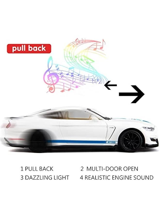 1/32 Diecast Car Model Shelby GT350 Toy Vehicle Pull Back Toy Car with Sound and Light for Boys Girls Gift(White) - Image 3