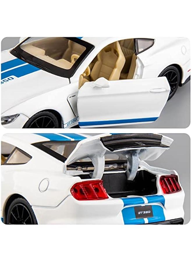 1/32 Diecast Car Model Shelby GT350 Toy Vehicle Pull Back Toy Car with Sound and Light for Boys Girls Gift(White) - Image 4