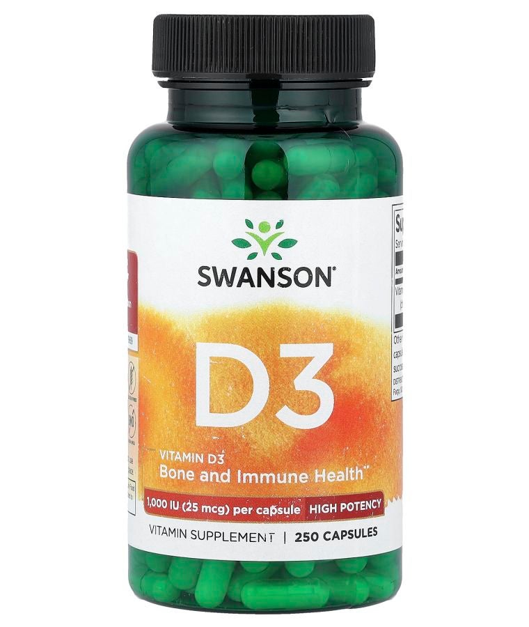 Vitamin D3 High Potency 25 mcg (1000 IU) 250 Capsules