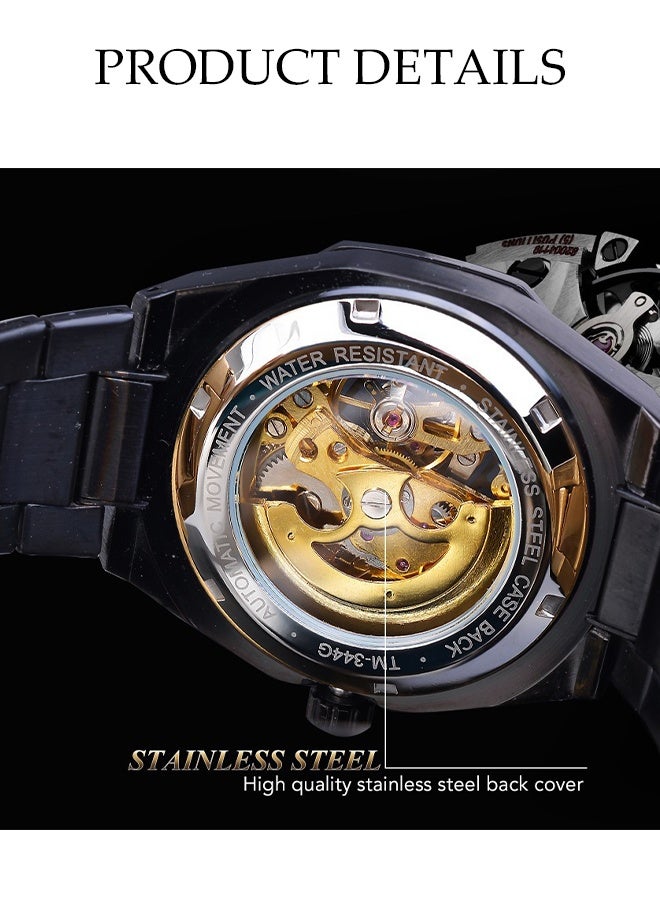 DUNISO ساعة أوتوماتيكية للرجال، ساعة ميكانيكية فاخرة أوتوماتيكية، ستانلس ستيل، تصميم مقاوم للماء للحياة اليومية، مناسبة للاجتماعات التجارية اليومية والتجمعات - Image 5