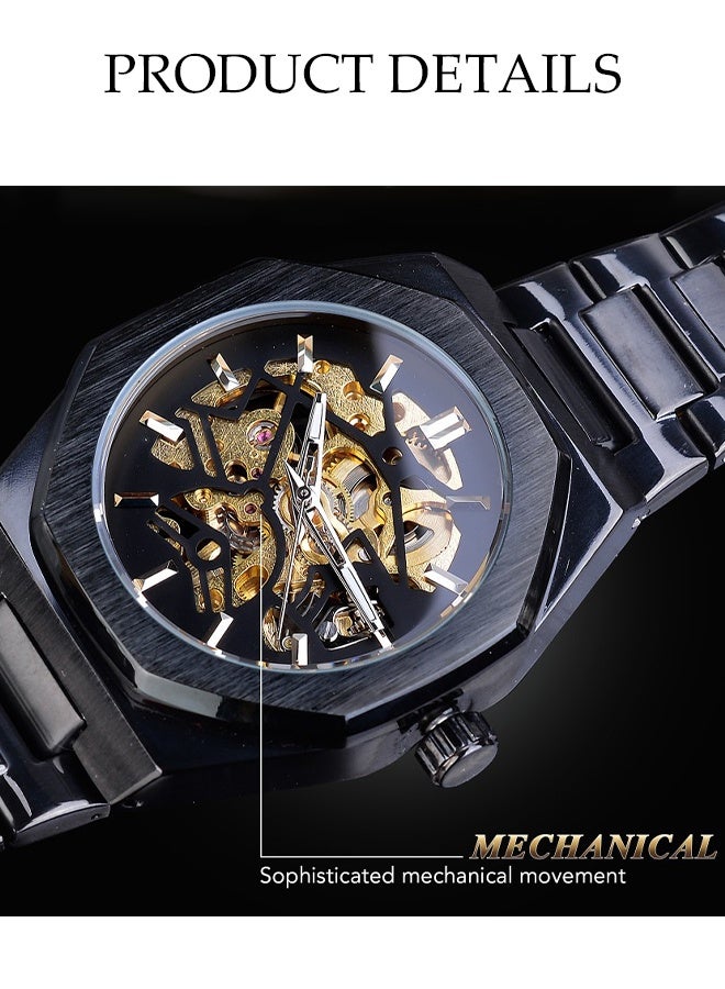 DUNISO ساعة أوتوماتيكية للرجال، ساعة ميكانيكية فاخرة أوتوماتيكية، ستانلس ستيل، تصميم مقاوم للماء للحياة اليومية، مناسبة للاجتماعات التجارية اليومية والتجمعات - Image 4