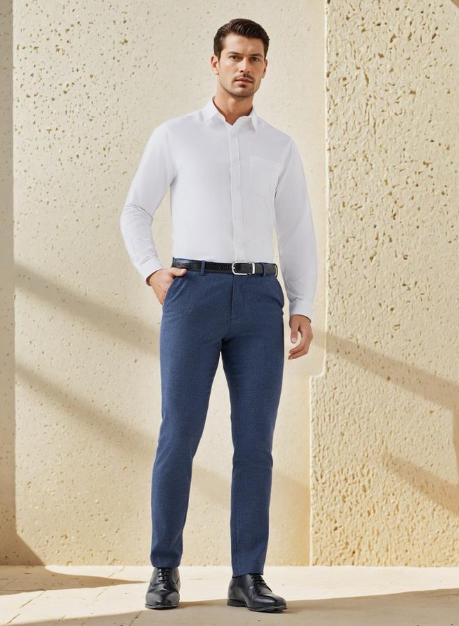 سبلاش فيڤ قميص أكسفورد رجالي بأزرار وياقة رسمية وأكمام طويلة وجيب - Image 2