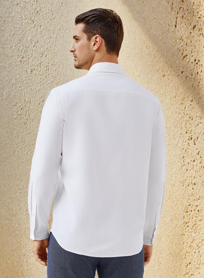 سبلاش فيڤ قميص أكسفورد رجالي بأزرار وياقة رسمية وأكمام طويلة وجيب - Image 3