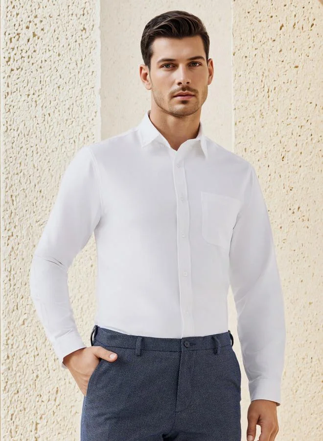 Splash FAV Men Regular Fit Button-Down Collar Long Sleeves Oxford Shirt with Pocket