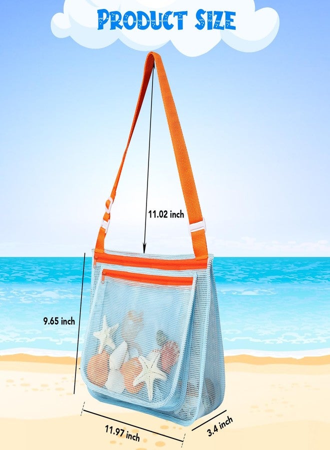 LIDAGO 5 Pcs Sand Toys Beach Set Include 1 Metal Shovel,1 Metal Rake,1 Foldable Beach Bucket & 1 Sand Sifter with 1 Mesh Beach Bag for Shells Collecting - Image 3