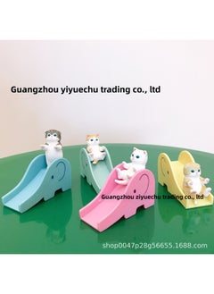 Generic Cute Elephant Slide Cat Box Egg Hamburger Sandwich Cat Fried Shrimp Cat Mini Food Play Ornaments Toy Doll-color:5 Pieces Of Type A In Bag  - Image 5