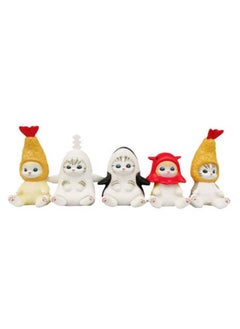 Generic Cute Elephant Slide Cat Box Egg Hamburger Sandwich Cat Fried Shrimp Cat Mini Food Play Ornaments Toy Doll-color:5 Pieces Of Type A In Bag  - Image 1
