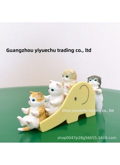 Generic Cute Elephant Slide Cat Box Egg Hamburger Sandwich Cat Fried Shrimp Cat Mini Food Play Ornaments Toy Doll-color:5 Pieces Of Type A In Bag  - Image 4