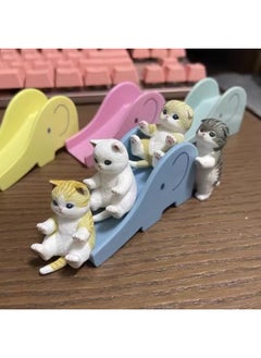 Generic Cute Elephant Slide Cat Box Egg Hamburger Sandwich Cat Fried Shrimp Cat Mini Food Play Ornaments Toy Doll-color:5 Pieces Of Type A In Bag  - Image 2