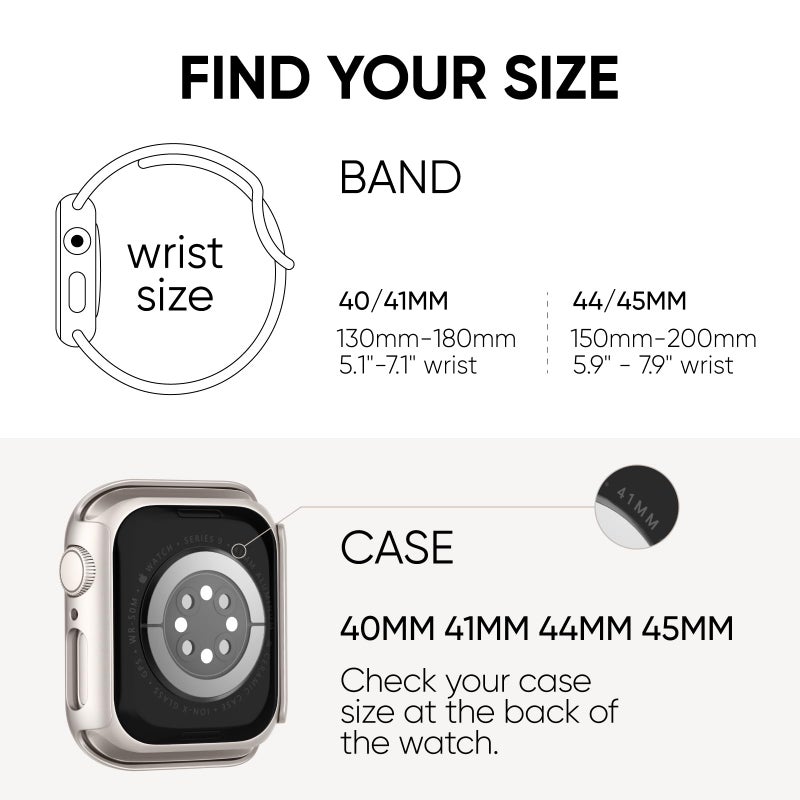 Knossen Compatible for Apple Watch Band 40mm 41mm and Case with Screen Protector, Soft Silicone Sport Strap Bands and Protective Cover with Tempered Glass for iWatch Series 9 8 7 SE 6 5 4 - Image 5