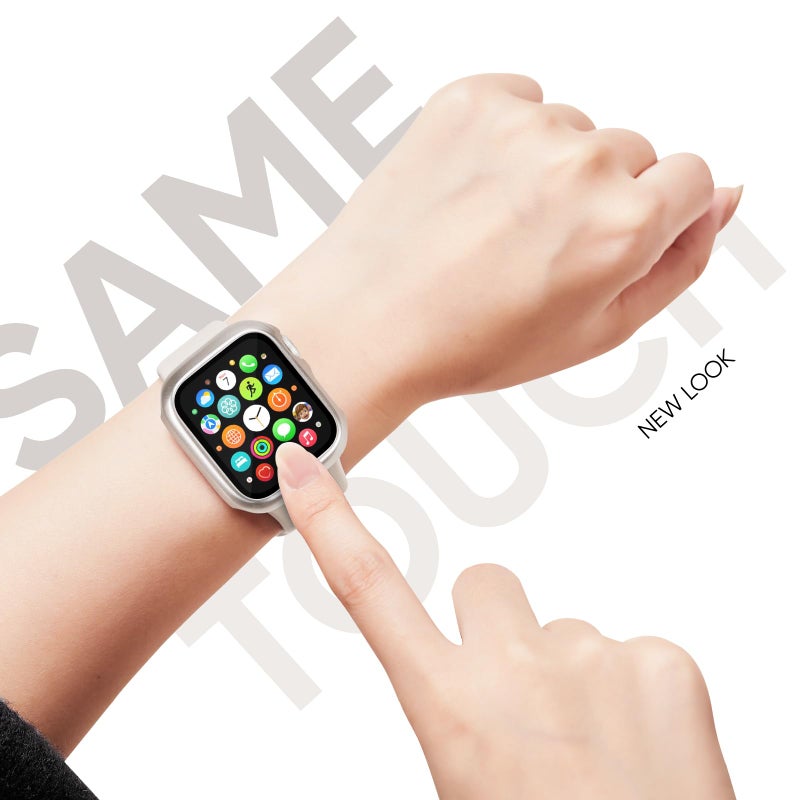 Knossen Compatible for Apple Watch Band 40mm 41mm and Case with Screen Protector, Soft Silicone Sport Strap Bands and Protective Cover with Tempered Glass for iWatch Series 9 8 7 SE 6 5 4 - Image 4