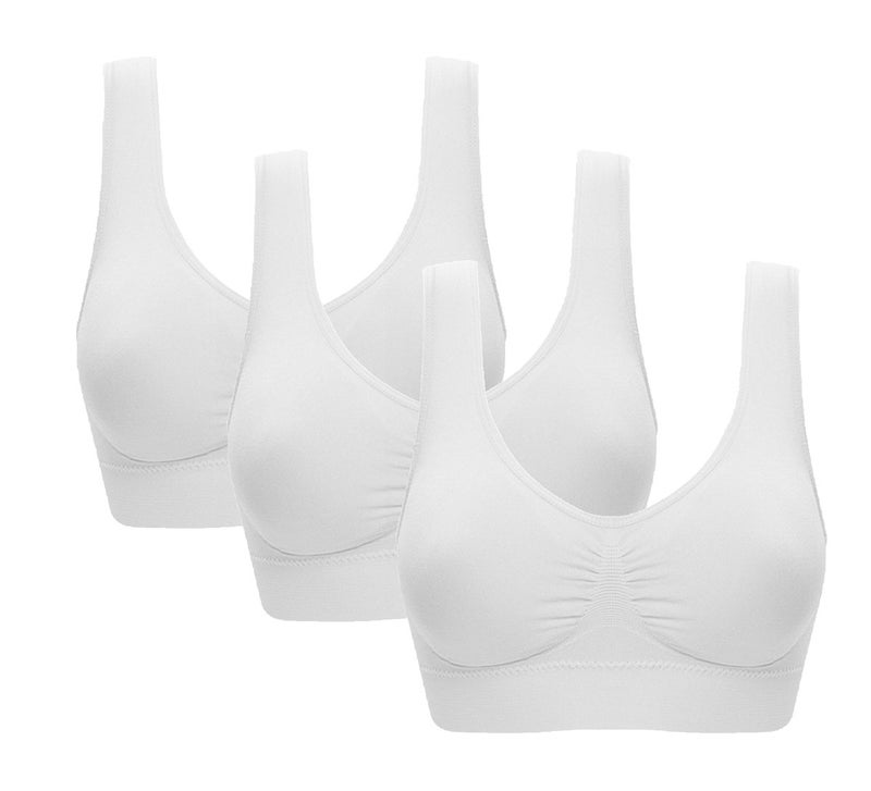 Hiking Gril Women's Comfort Workout Sports Bra Low-Impact Activity Sleep Bras Pack of 3 L - Image 1