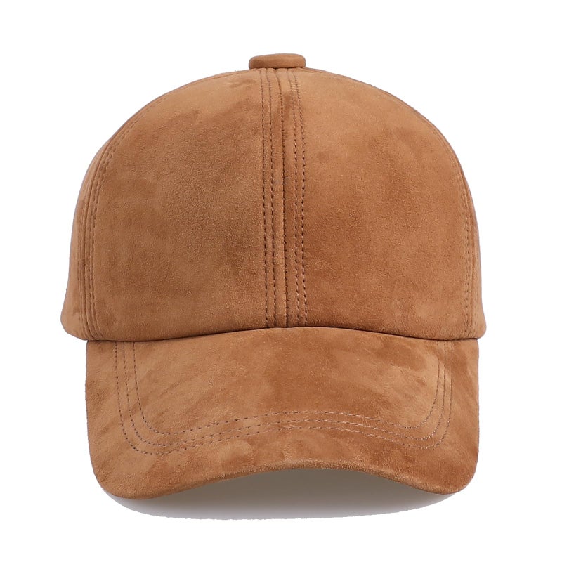 BOONJOVIA Unisex Genuine Suede Leather Baseball Caps for Mens Womens-Adjustable Back Strap (US, Alpha, One Size, Light Brown) - Image 3