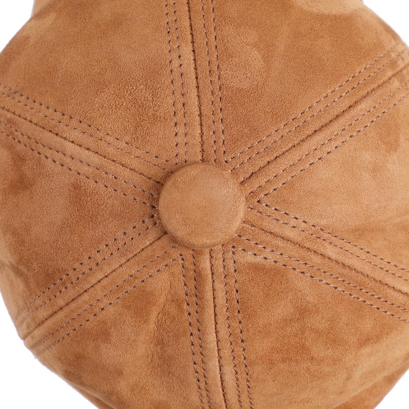 BOONJOVIA Unisex Genuine Suede Leather Baseball Caps for Mens Womens-Adjustable Back Strap (US, Alpha, One Size, Light Brown) - Image 5