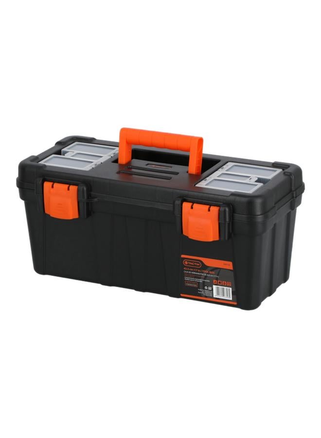 Tactix Plastic Tool Box Black and Orange 17inch - Image 2