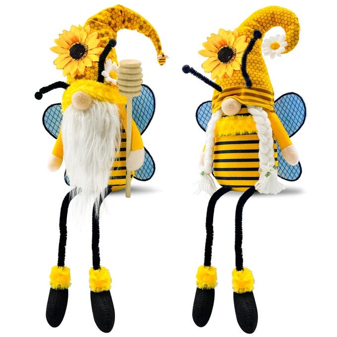 SPRING DECORATIONS FOR HOME HONEY BUMBLE BEE SUNFLOWER PLUSH STUFFED GNOMES DOLL SUMMER GNOME GIFTS FOR WOMEN BEE DECOR INDOOR