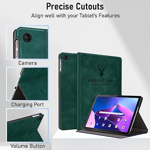 Robustrion Flip Stand Case Cover for Lenovo Tab M10 FHD 3rd Gen 10.1 inch Cover - Dark Green - Image 5