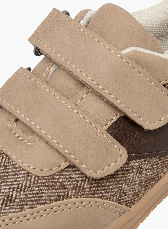 JUNIORS Panelled Sneakers with Hook and Loop Closure