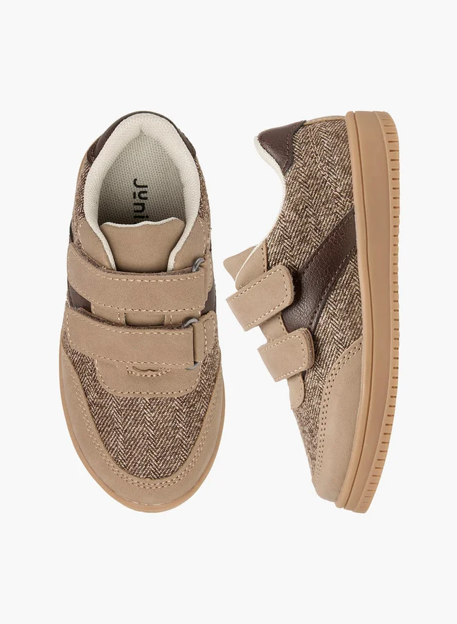 JUNIORS Panelled Sneakers with Hook and Loop Closure